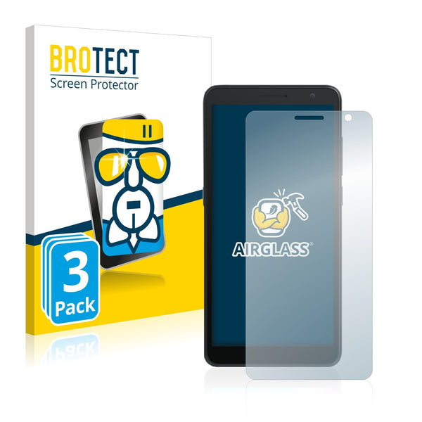 3x BROTECT AirGlass Glass Screen Protector for Alcatel 1B 2020
