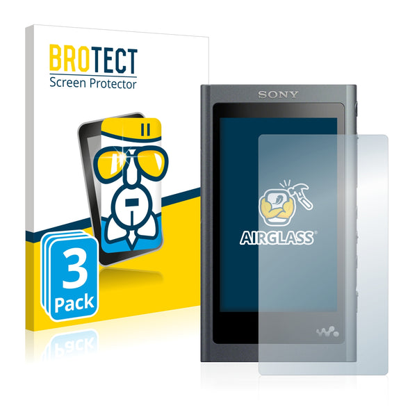 3x BROTECT AirGlass Glass Screen Protector for Sony Walkman A50