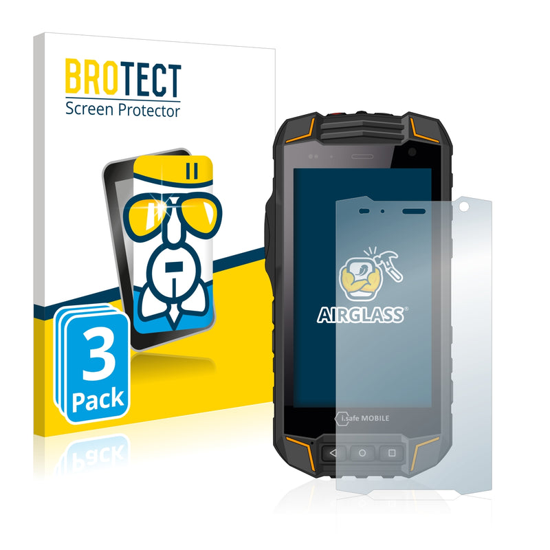 3x BROTECT AirGlass Glass Screen Protector for i.safe Mobile IS520.1
