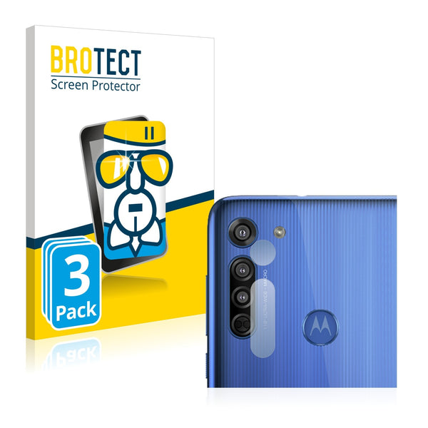 3x BROTECT AirGlass Glass Screen Protector for Motorola Moto G8 (Camera)