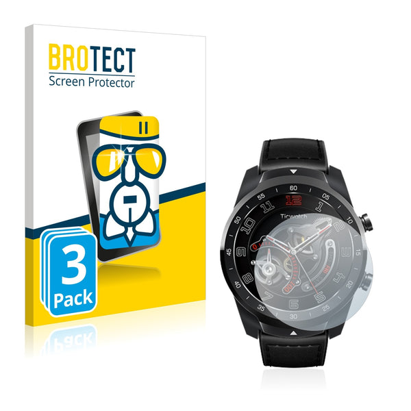 3x BROTECT AirGlass Glass Screen Protector for Mobvoi Ticwatch Pro 2020