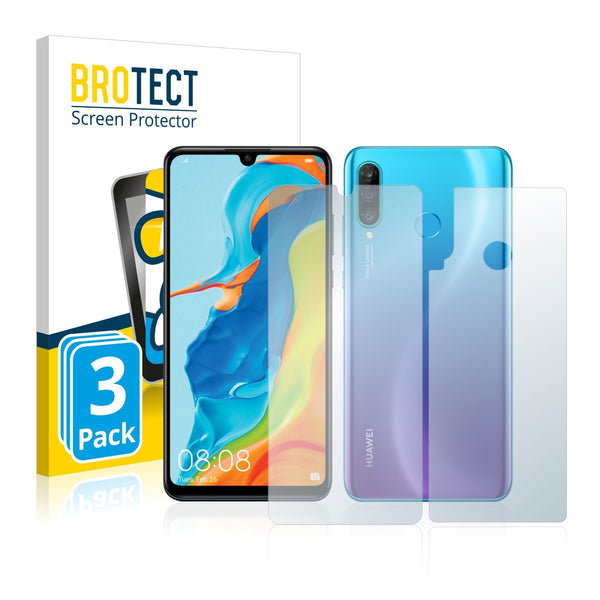 3x BROTECT AirGlass Glass Screen Protector for Huawei P30 lite New Edition (Front + Back)
