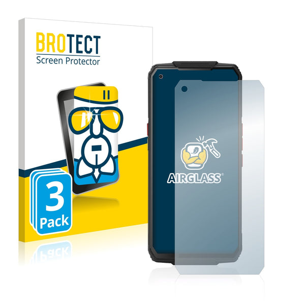 3x BROTECT AirGlass Glass Screen Protector for Oukitel WP7
