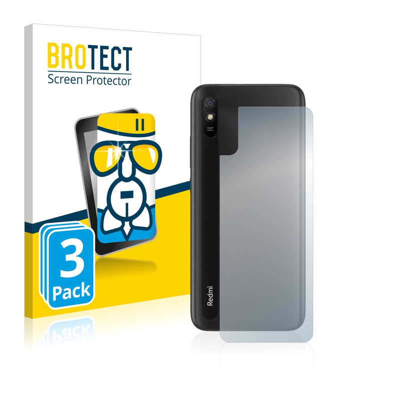 3x BROTECT AirGlass Glass Screen Protector for Xiaomi Redmi 9A (Back)