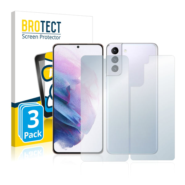 3x BROTECT AirGlass Glass Screen Protector for Samsung Galaxy S21 Plus 5G (Front + Back)