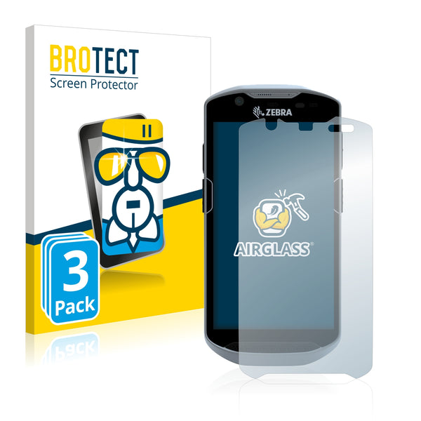 3x BROTECT AirGlass Glass Screen Protector for Zebra TC52X