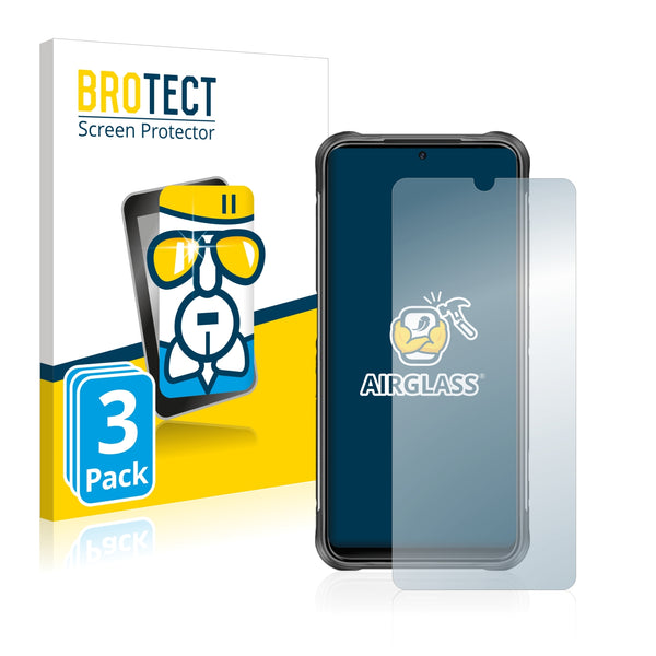 3x BROTECT AirGlass Glass Screen Protector for Umidigi Bison 2021