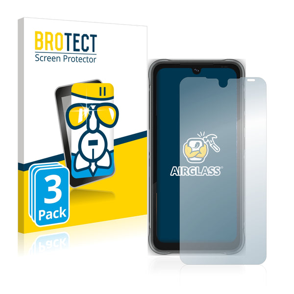 3x BROTECT AirGlass Glass Screen Protector for Umidigi Bison Pro