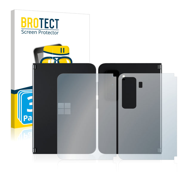 3x BROTECT AirGlass Glass Screen Protector for Microsoft Surface Duo 2 (Front + Back)