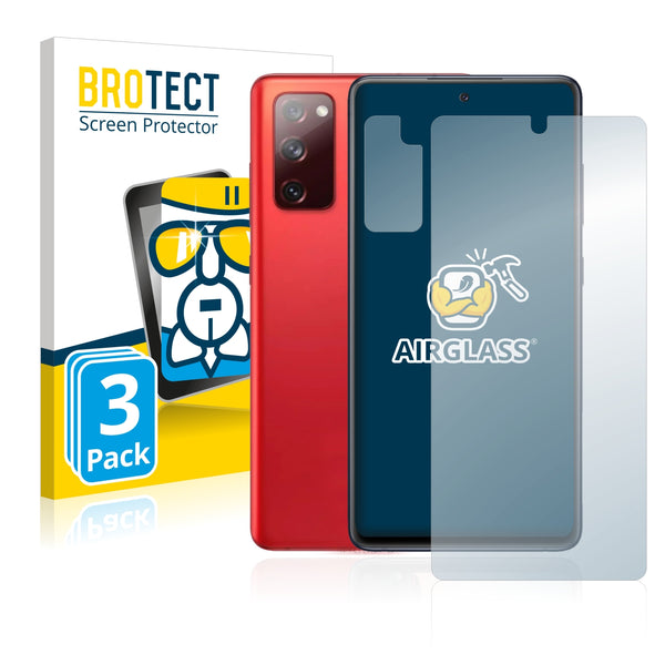 3x BROTECT AirGlass Glass Screen Protector for Samsung Galaxy S20 FE (Front + cam)