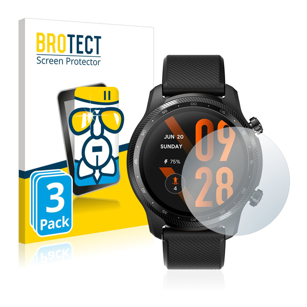 3x BROTECT AirGlass Glass Screen Protector for Mobvoi Ticwatch Pro 3 Ultra GPS