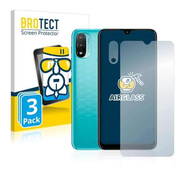 3x BROTECT AirGlass Glass Screen Protector for Motorola Moto E20 (Front + cam)