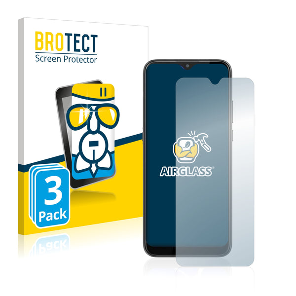 3x BROTECT AirGlass Glass Screen Protector for HTC Wildfire E2 Plus