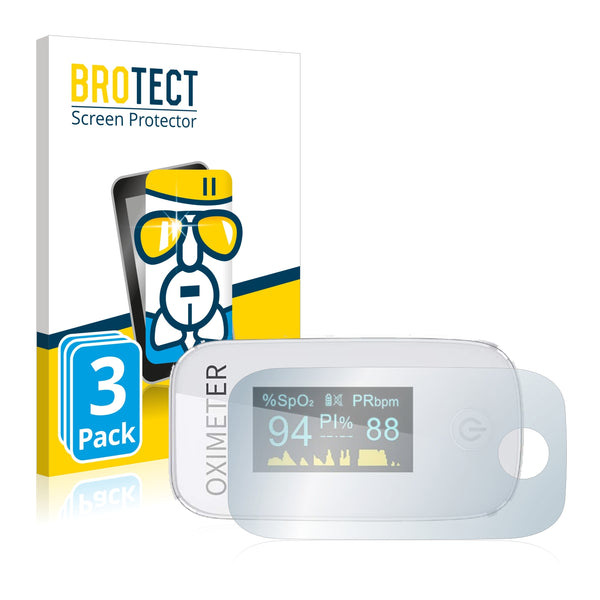3x BROTECT AirGlass Glass Screen Protector for Mommed Pulse Oximeter
