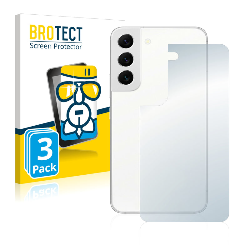 3x BROTECT AirGlass Glass Screen Protector for Samsung Galaxy S22 5G (Back)