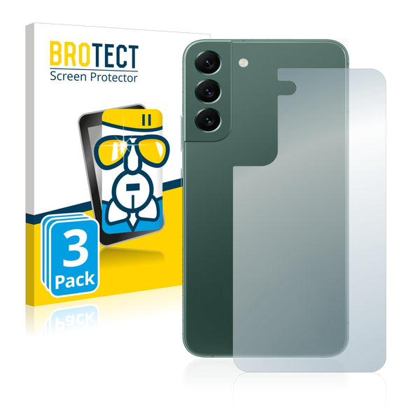 3x BROTECT AirGlass Glass Screen Protector for Samsung Galaxy S22 Plus 5G (Back)