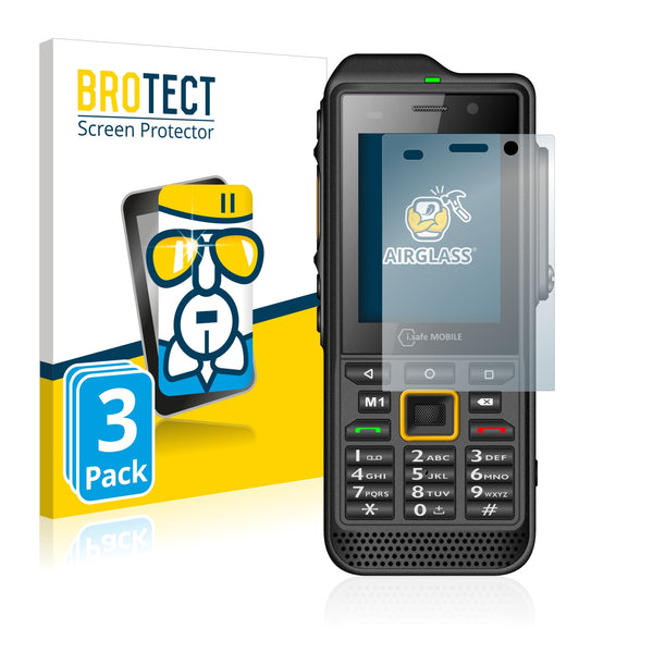 3x BROTECT AirGlass Glass Screen Protector for i.safe IS330.RG