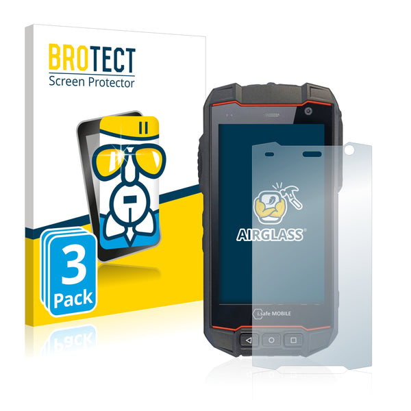 3x BROTECT AirGlass Glass Screen Protector for i.safe IS530.M1