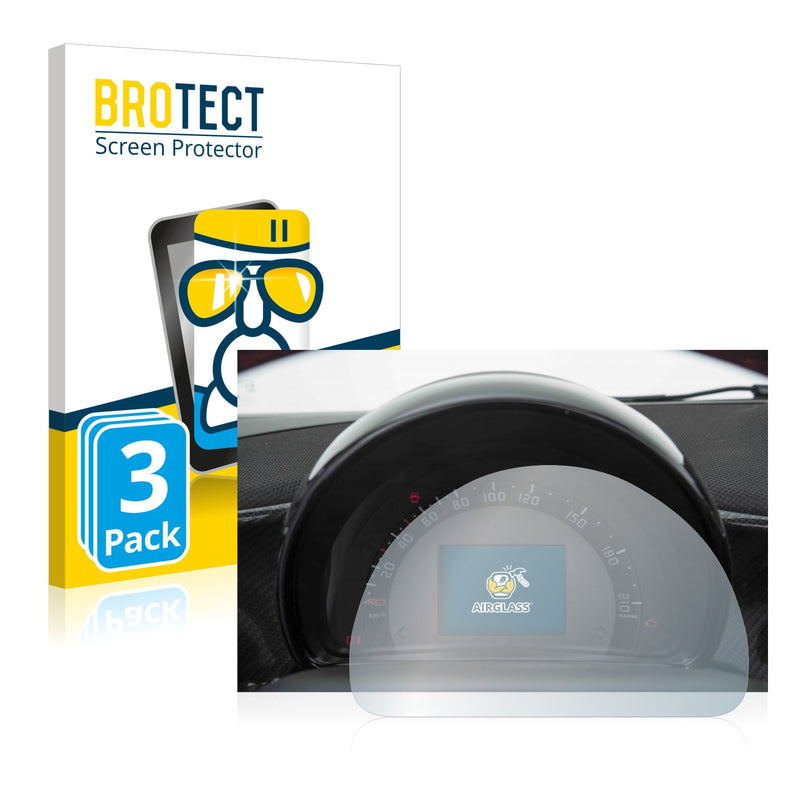 3x BROTECT AirGlass Glass Screen Protector for Smart 453 Fortwo Speedometer display