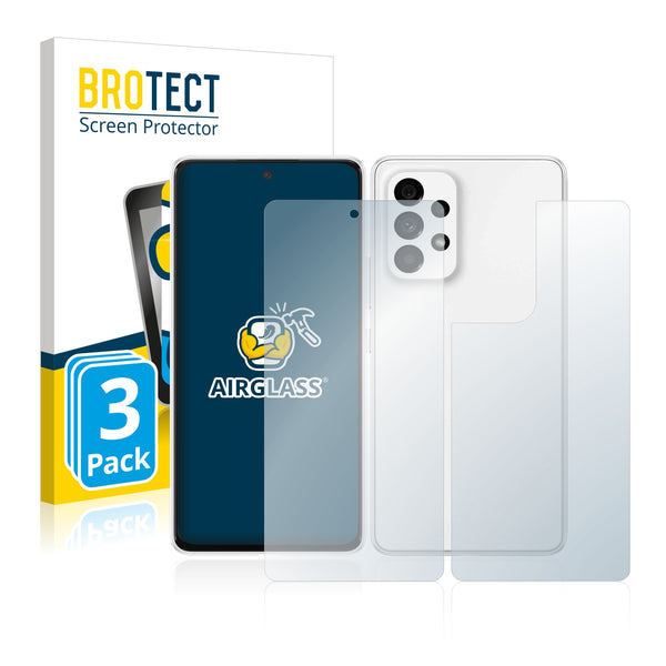 3x BROTECT AirGlass Glass Screen Protector for Samsung Galaxy A53 5G (Front + Back)