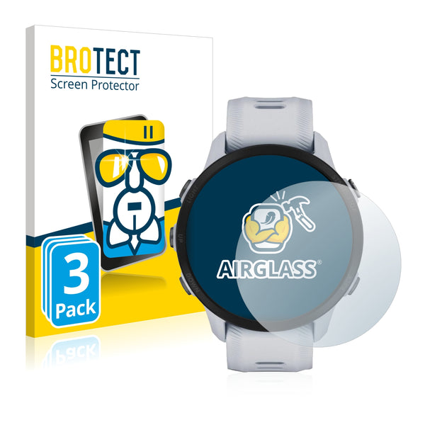3x BROTECT AirGlass Glass Screen Protector for Garmin Forerunner 955 Solar