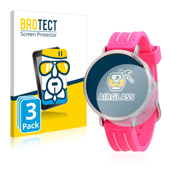 3x BROTECT AirGlass Glass Screen Protector for Kiddus Children's Learning Watch