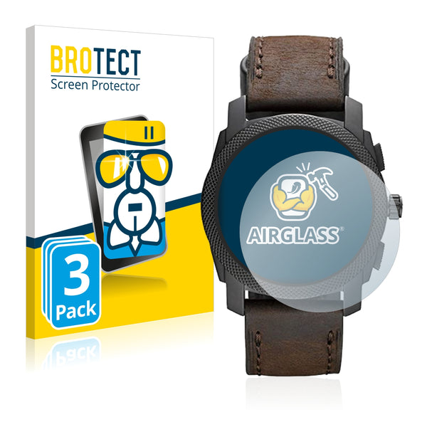 3x BROTECT AirGlass Glass Screen Protector for Fossil Chronograph