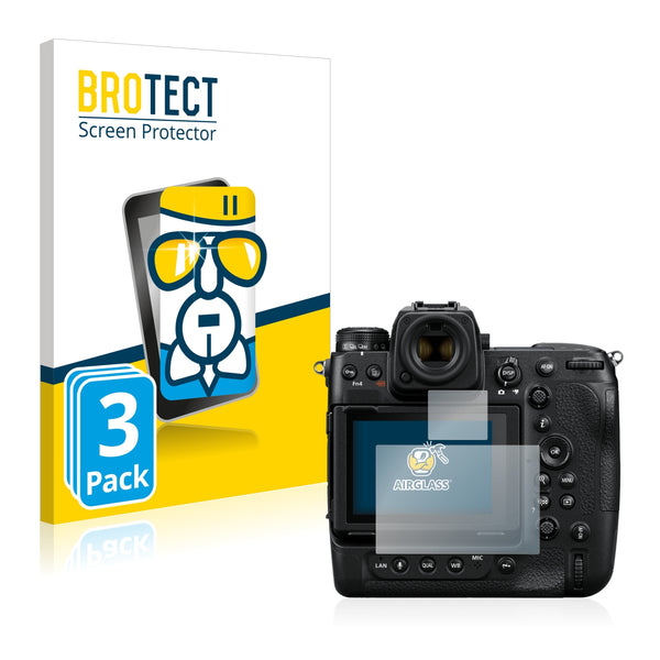 3x BROTECT AirGlass Glass Screen Protector for Nikon Z 9 (Display + top plate display)