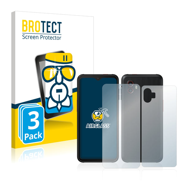 3x BROTECT AirGlass Glass Screen Protector for Samsung Galaxy Xcover 6 Pro (Front + Back)