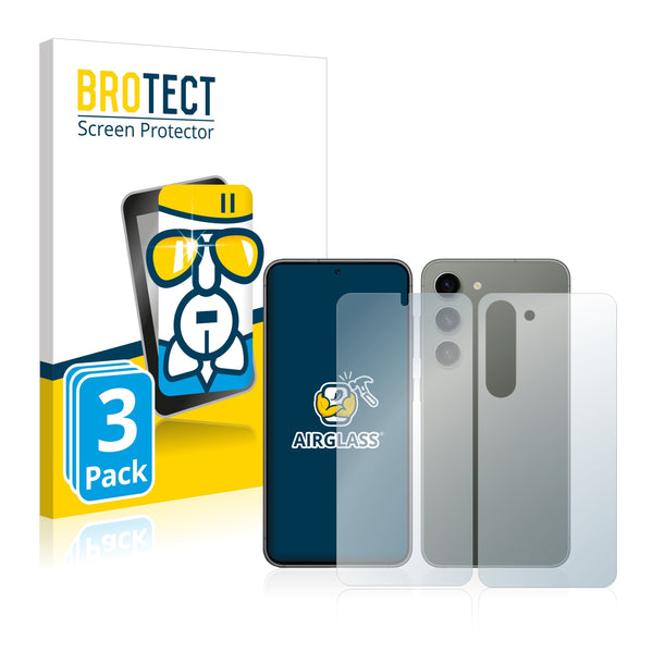 3X Nano Glass Screen Protectors for Samsung Galaxy S23 (Front & Back)