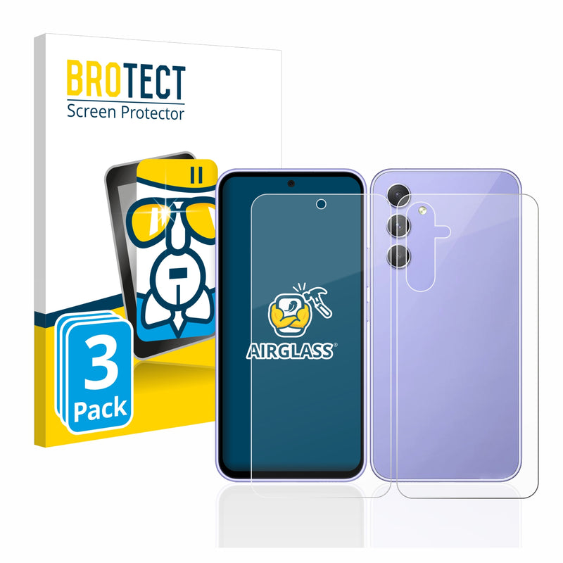 3X Nano Glass Screen Protectors for Samsung Galaxy A54 (Front & Back)