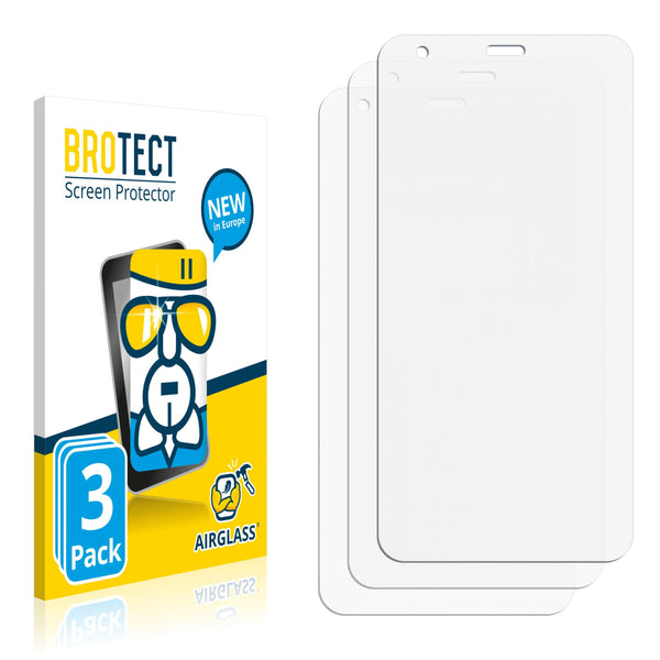3x BROTECT AirGlass Glass Screen Protector for Mediacom PhonePad Duo S520