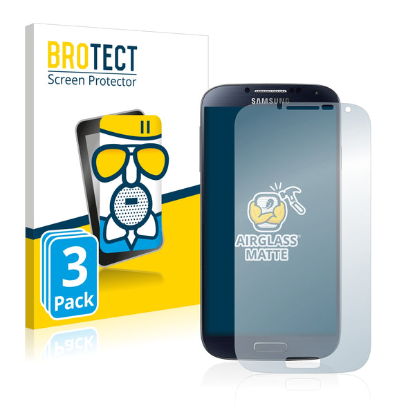 3x BROTECT AirGlass Matte Glass Screen Protector for Samsung Galaxy S4