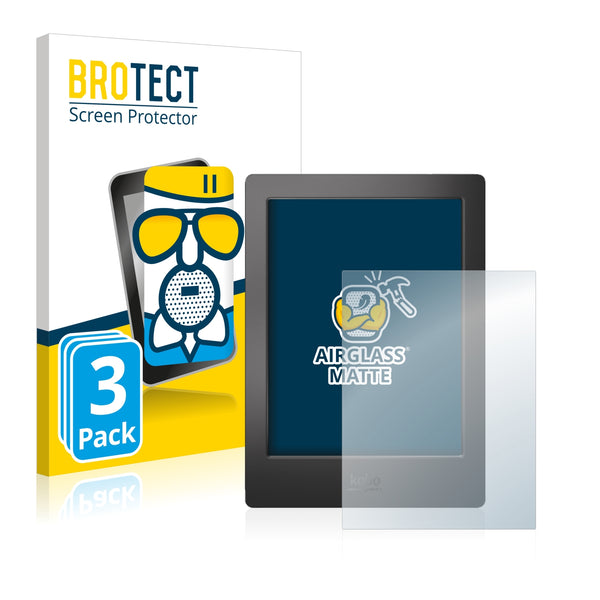 3x BROTECT AirGlass Matte Glass Screen Protector for Kobo Aura H2O