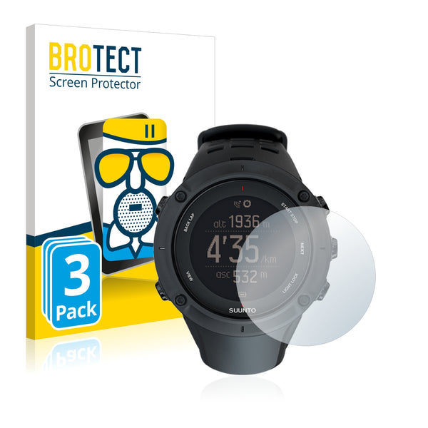 3x BROTECT AirGlass Matte Glass Screen Protector for Suunto Ambit3 Peak Black