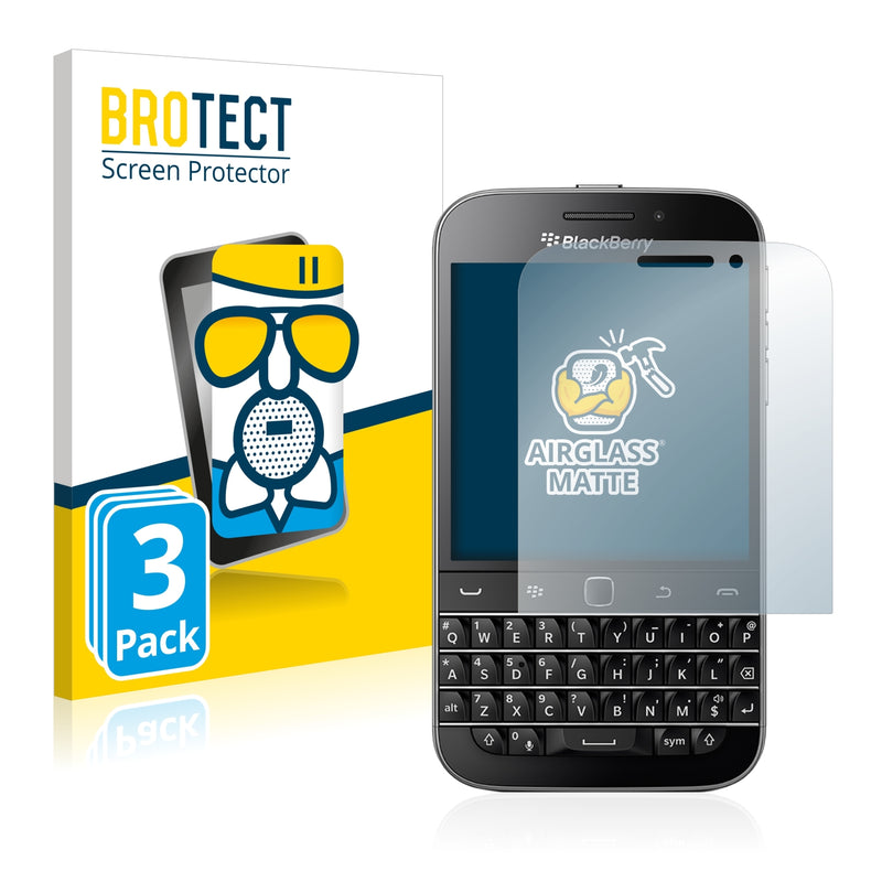 3x BROTECT AirGlass Matte Glass Screen Protector for Blackberry Classic Q20