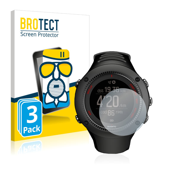 3x BROTECT AirGlass Matte Glass Screen Protector for Suunto Ambit3 Run Black