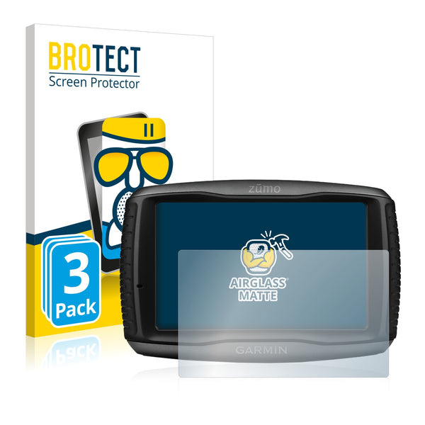 3x BROTECT AirGlass Matte Glass Screen Protector for Garmin zumo 595LM