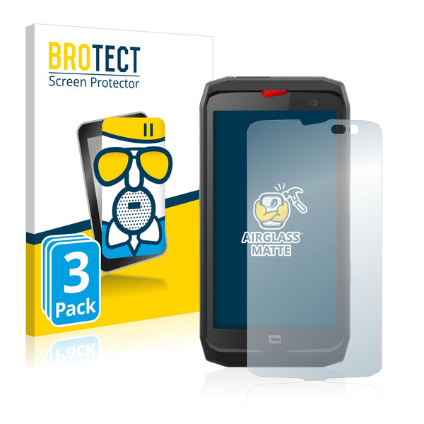 3x BROTECT AirGlass Matte Glass Screen Protector for Crosscall Action X3
