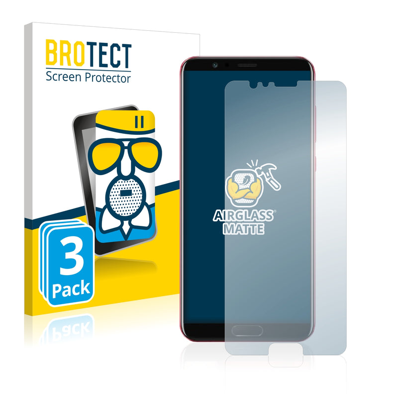 3x BROTECT AirGlass Matte Glass Screen Protector for Honor View 10