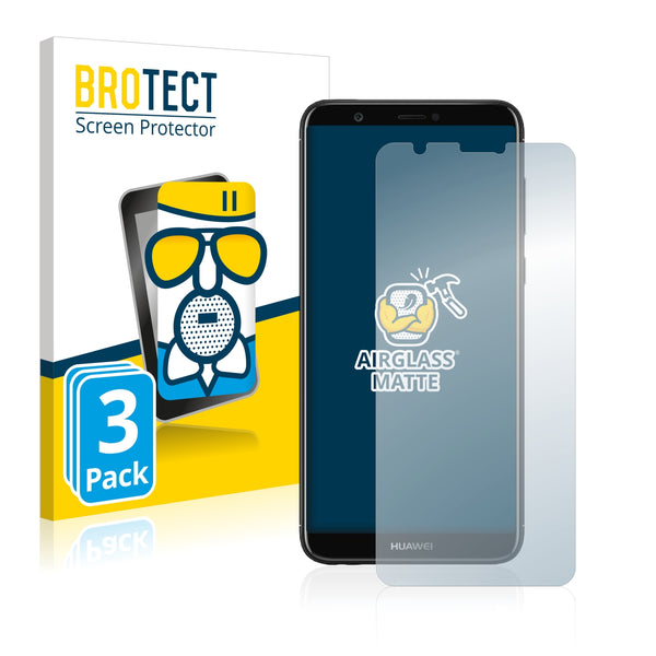 3x BROTECT AirGlass Matte Glass Screen Protector for Huawei P smart 2018