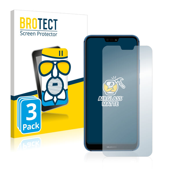 3x BROTECT AirGlass Matte Glass Screen Protector for Huawei P20 lite 2018