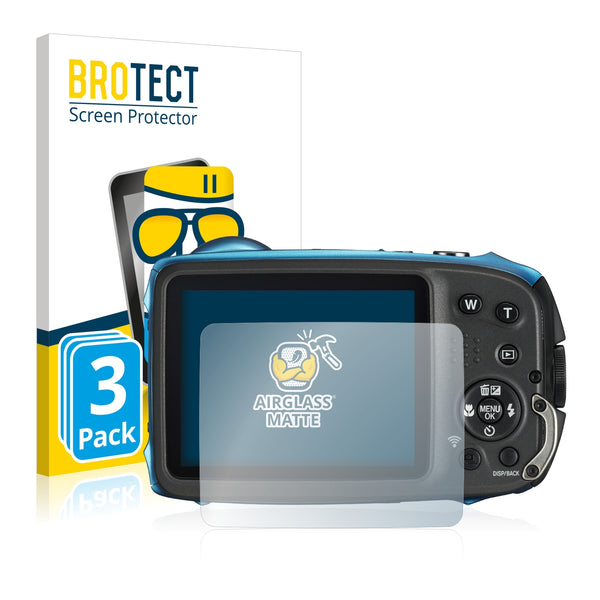 3x BROTECT AirGlass Matte Glass Screen Protector for FujiFilm FinePix XP130