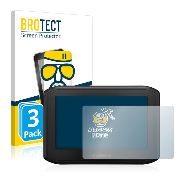 3x BROTECT AirGlass Matte Glass Screen Protector for Garmin zumo 396 LMT-S