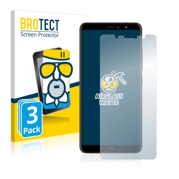 3x BROTECT AirGlass Matte Glass Screen Protector for BQ Aquaris X2