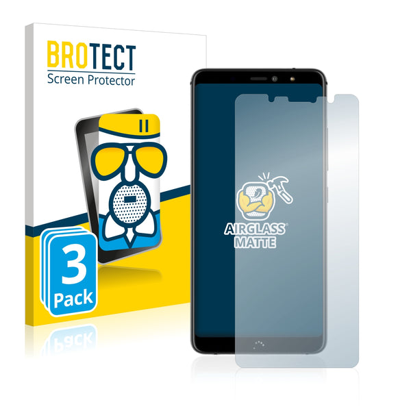 3x BROTECT AirGlass Matte Glass Screen Protector for BQ Aquaris X2 Pro