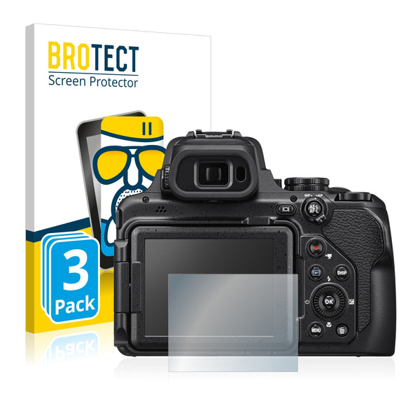 3x BROTECT AirGlass Matte Glass Screen Protector for Nikon Coolpix P1000