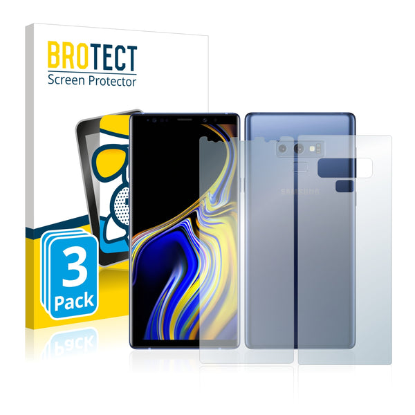 3x BROTECT AirGlass Matte Glass Screen Protector for Samsung Galaxy Note 9 (Front + Back)
