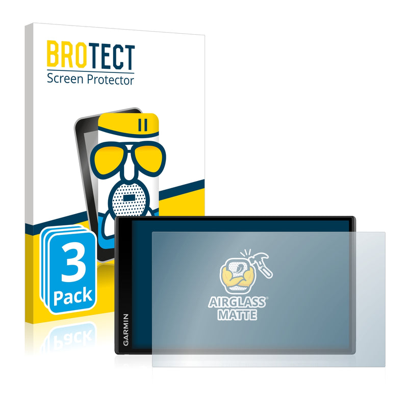 3x BROTECT AirGlass Matte Glass Screen Protector for Garmin DriveSmart 65