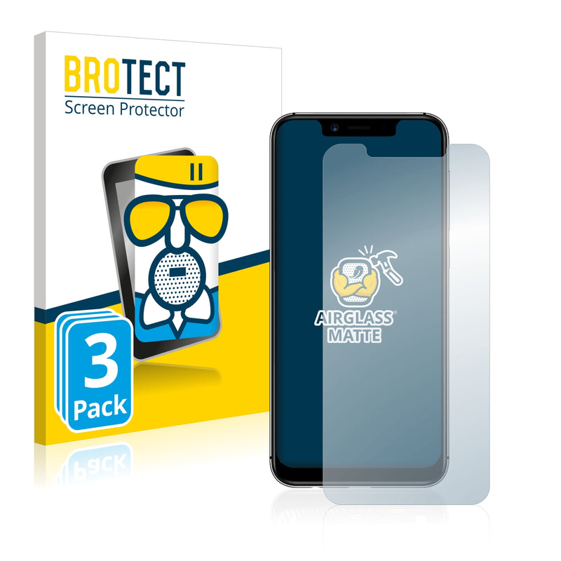 3x BROTECT AirGlass Matte Glass Screen Protector for Umidigi A3 Pro